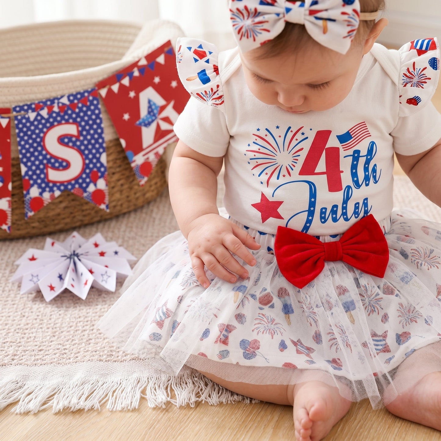 Petal 4th of July Baby Set