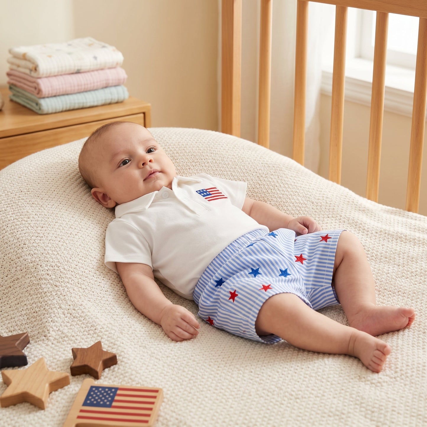 Star 4th of July Baby Set