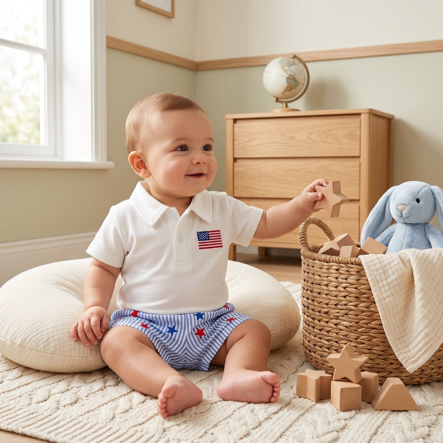 Star 4th of July Baby Set