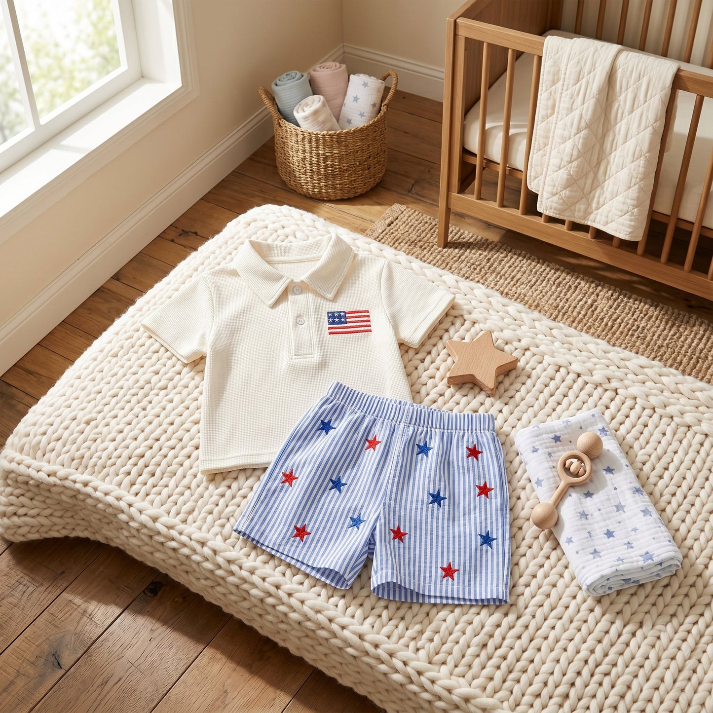 Star 4th of July Baby Set