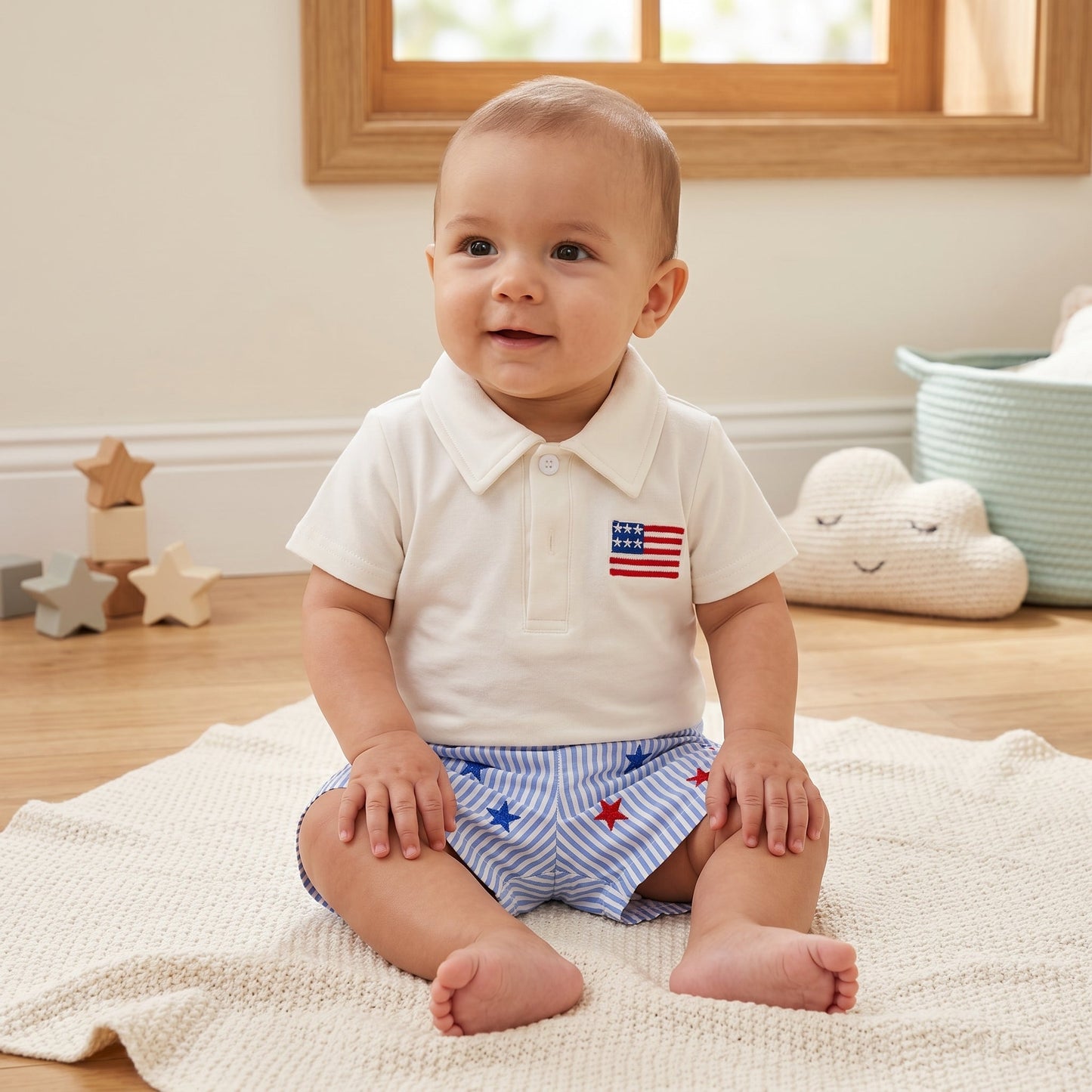 Star 4th of July Baby Set