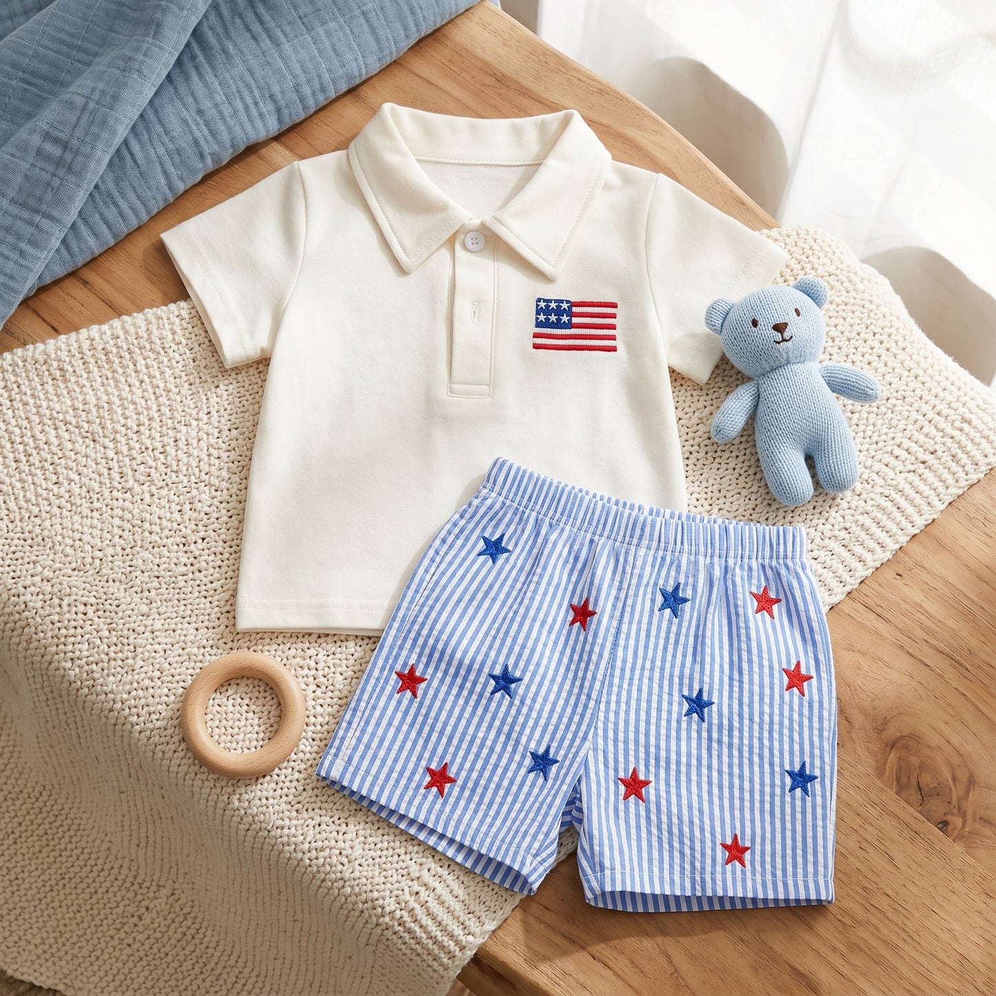 Star 4th of July Baby Set