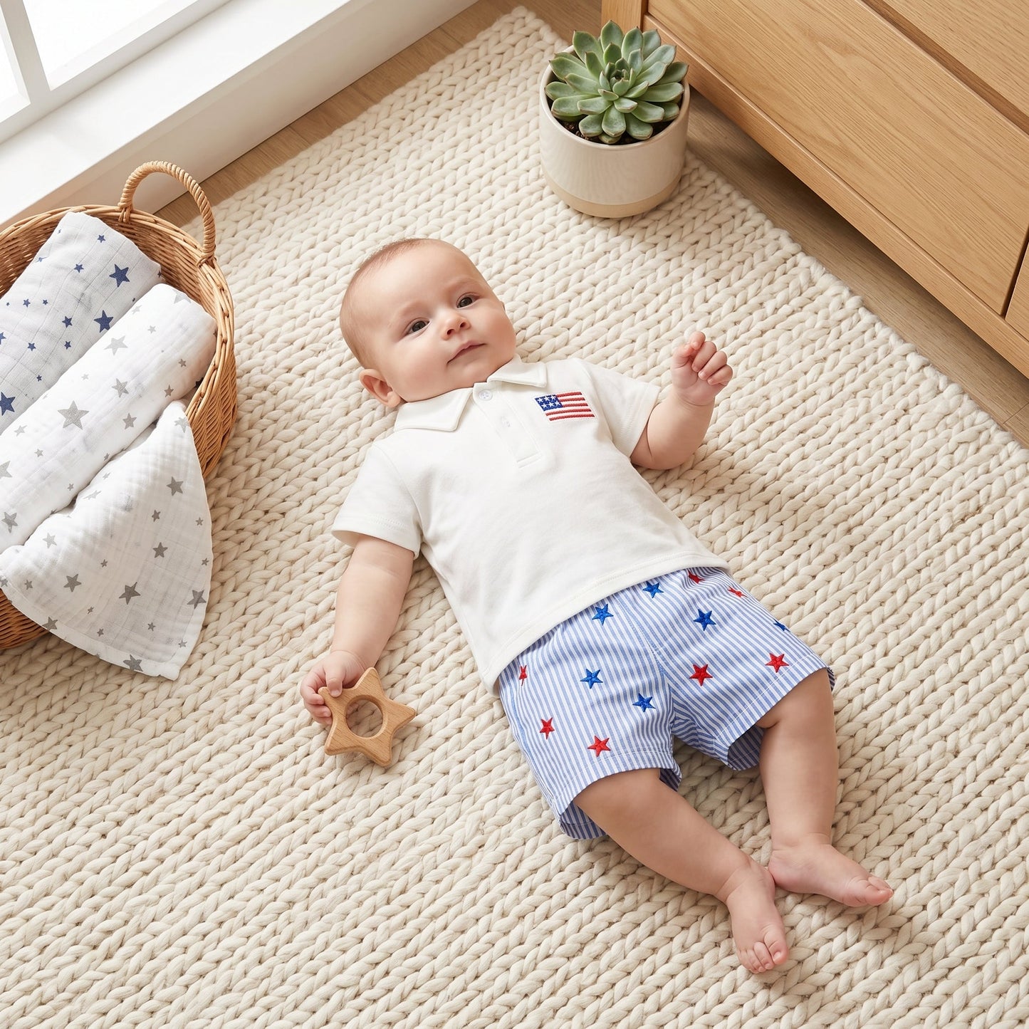 Star 4th of July Baby Set