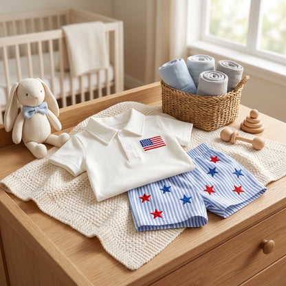 Star 4th of July Baby Set
