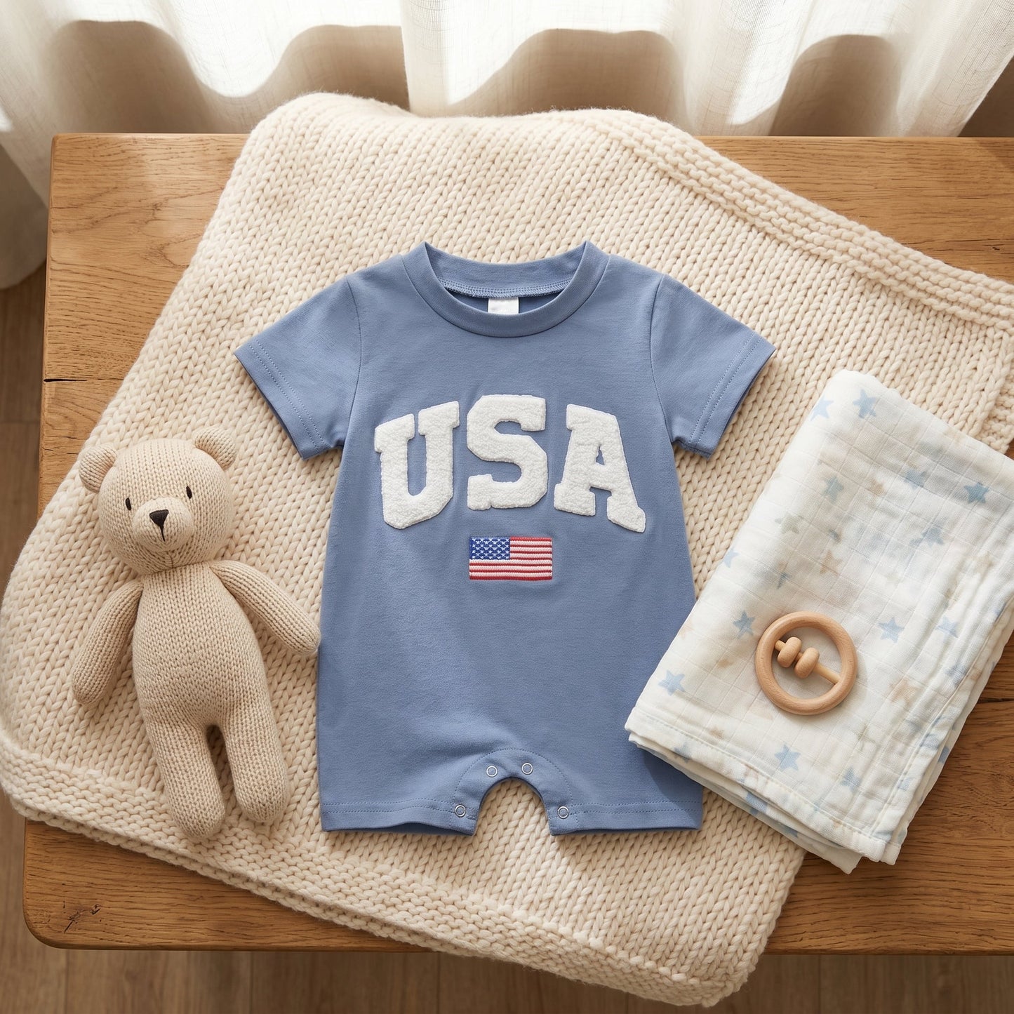 Sunny Patriotic Baby Romper