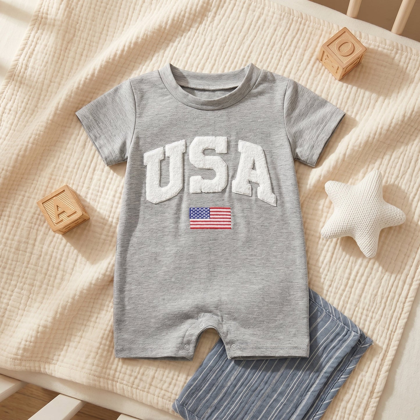 Sunny Patriotic Baby Romper