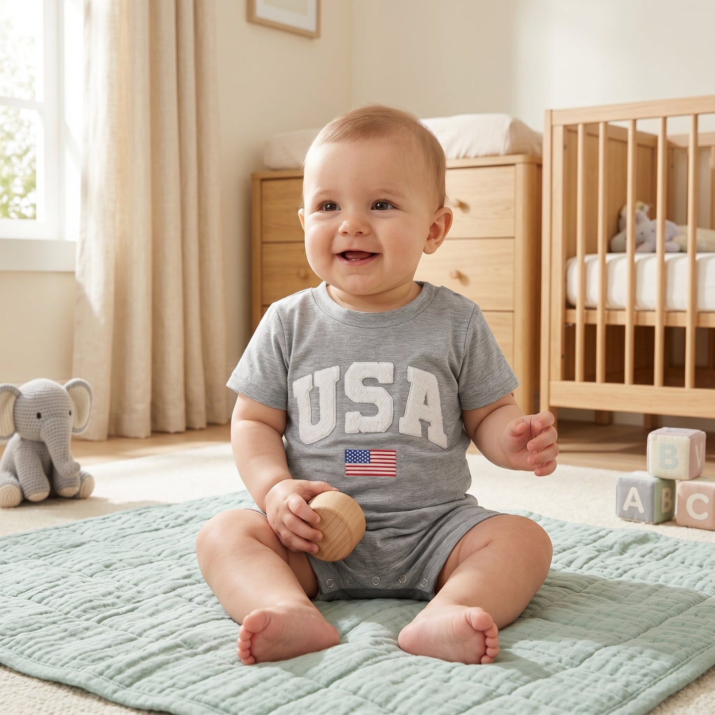 Sunny Patriotic Baby Romper