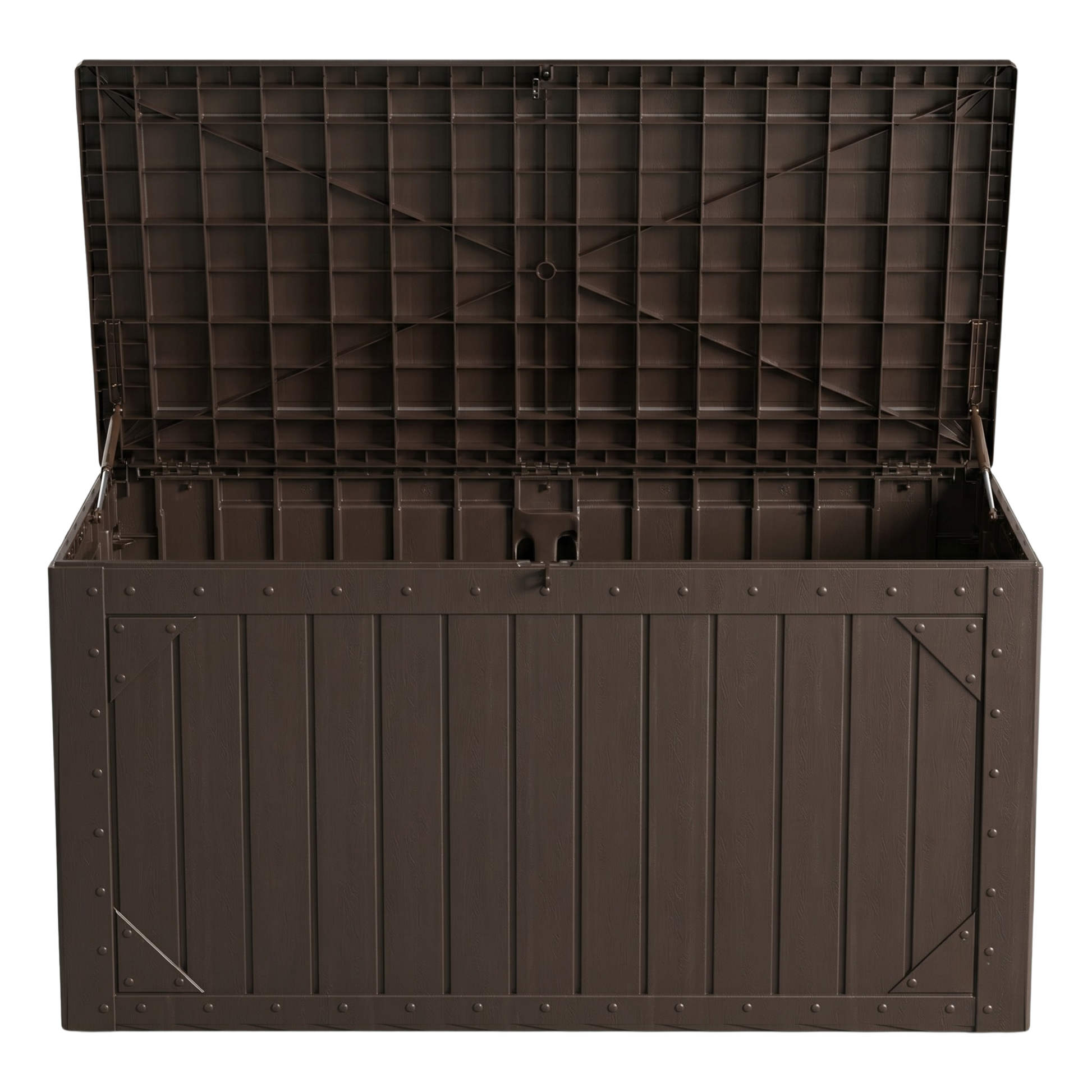420 L Garden Storage Box, Resin Deck, Chest Lockable Flip Lid