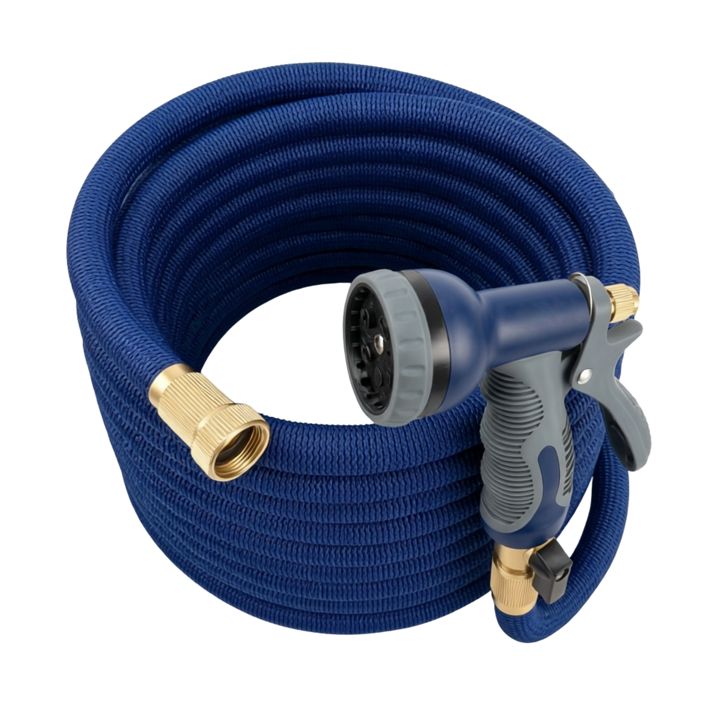 45 ft Stainless Steel Garden Hose with 10-Pattern Spray Nozzle