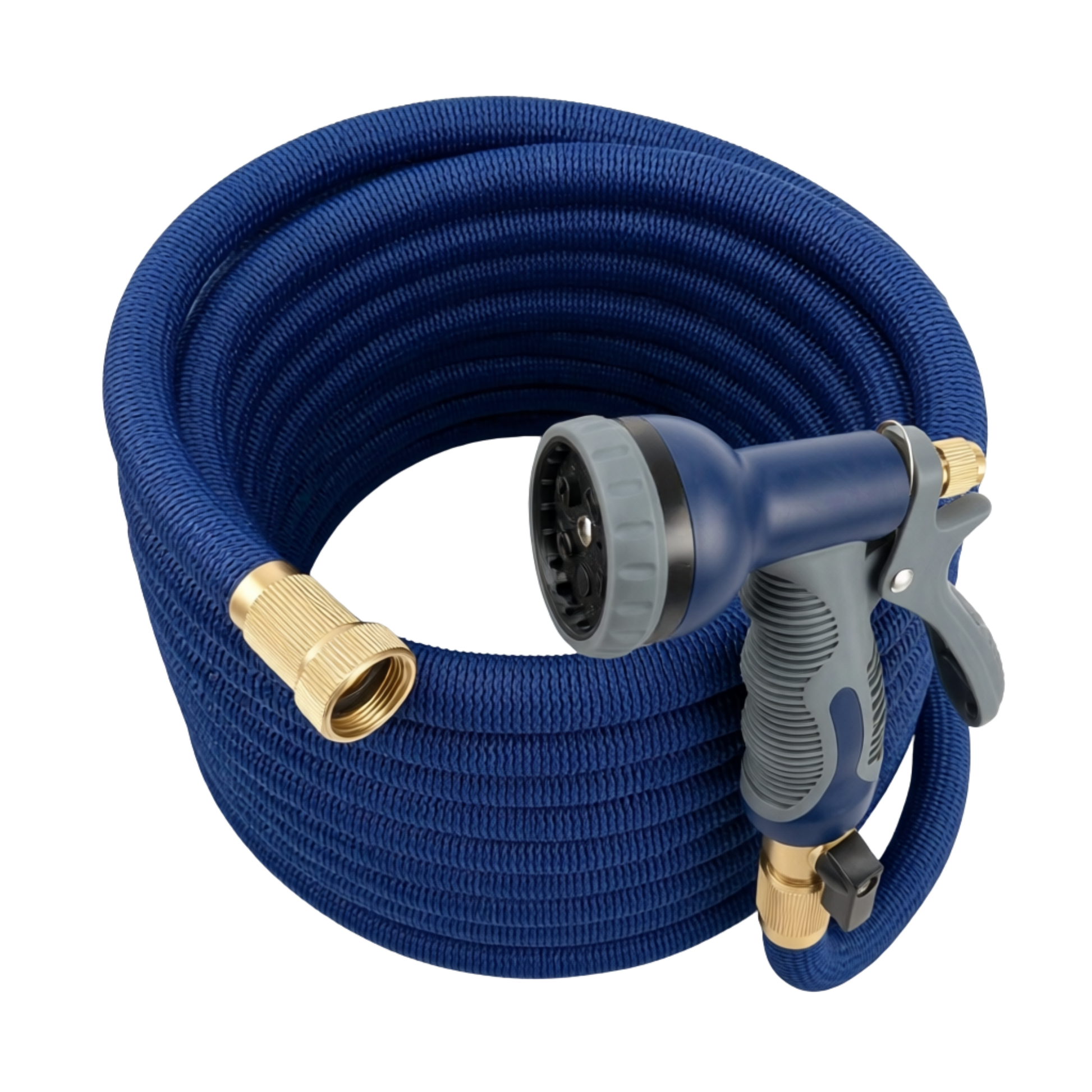 45 ft Stainless Steel Garden Hose with 10-Pattern Spray Nozzle