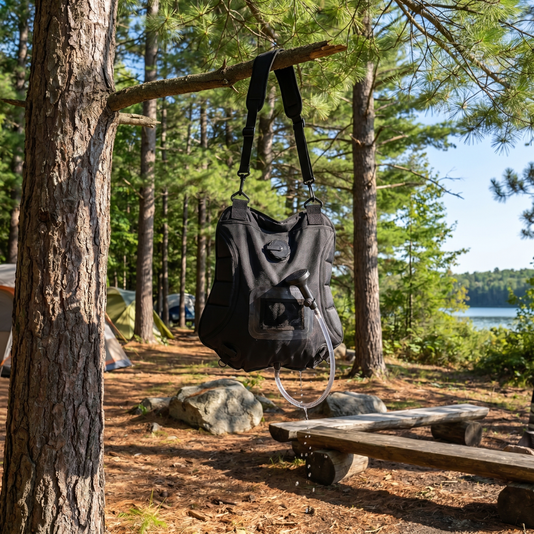 5 Gallon Solar Camping Shower Bag With Hose And Shower Head