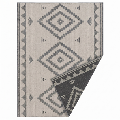 5 x 8 ft Reversible Woven Outdoor Rug for Patio, RV, Deck Use