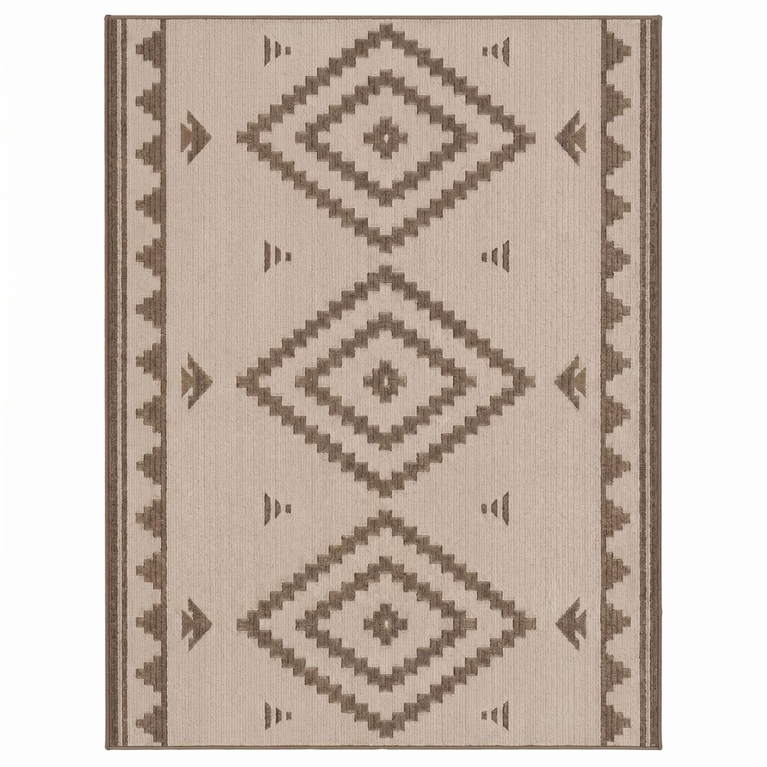 5 x 8 ft Reversible Woven Outdoor Rug for Patio, RV, Deck Use