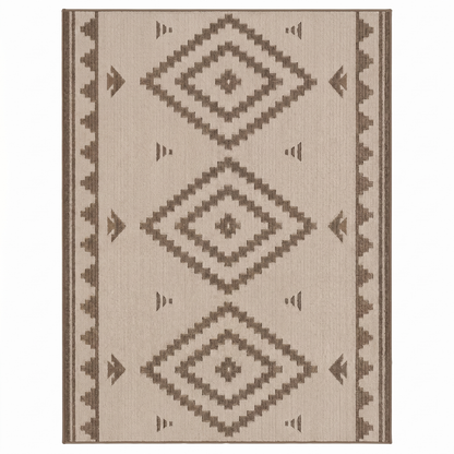 5 x 8 ft Reversible Woven Outdoor Rug for Patio, RV, Deck Use