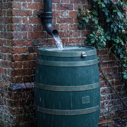50 Gallon Rain Barrel with Brass Spigot Flat Back Water Tank