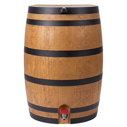 50 Gallon Rain Barrel with Flat Back, Spigot and Debris Screen