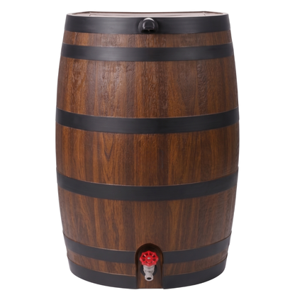 50 Gallon Rain Barrel with Flat Back, Spigot and Debris Screen