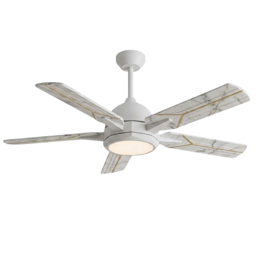 52-in Flush Mount Ceiling Fan with LED Light, Remote, App Control
