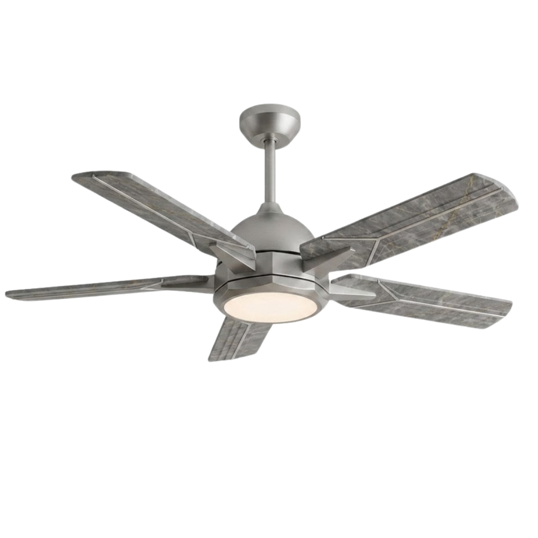 52-in Flush Mount Ceiling Fan with LED Light, Remote, App Control