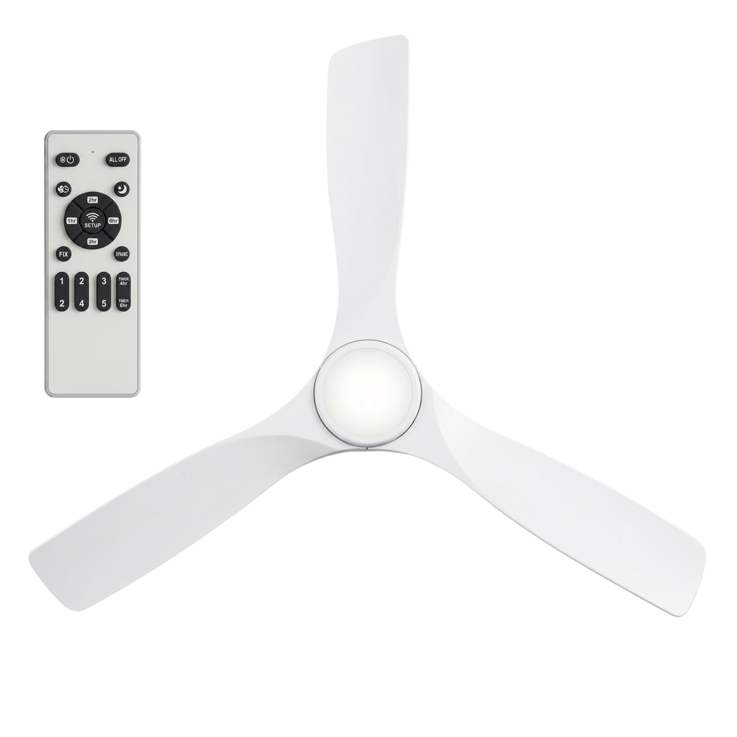 52 Inch Ceiling Fan with Light Remote 6 Speed Timer DC Motor