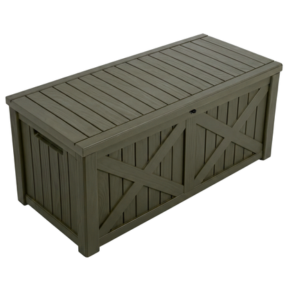 567.8 L Resin Bench Box Storage with Lid Lock and X Front Panel Unit