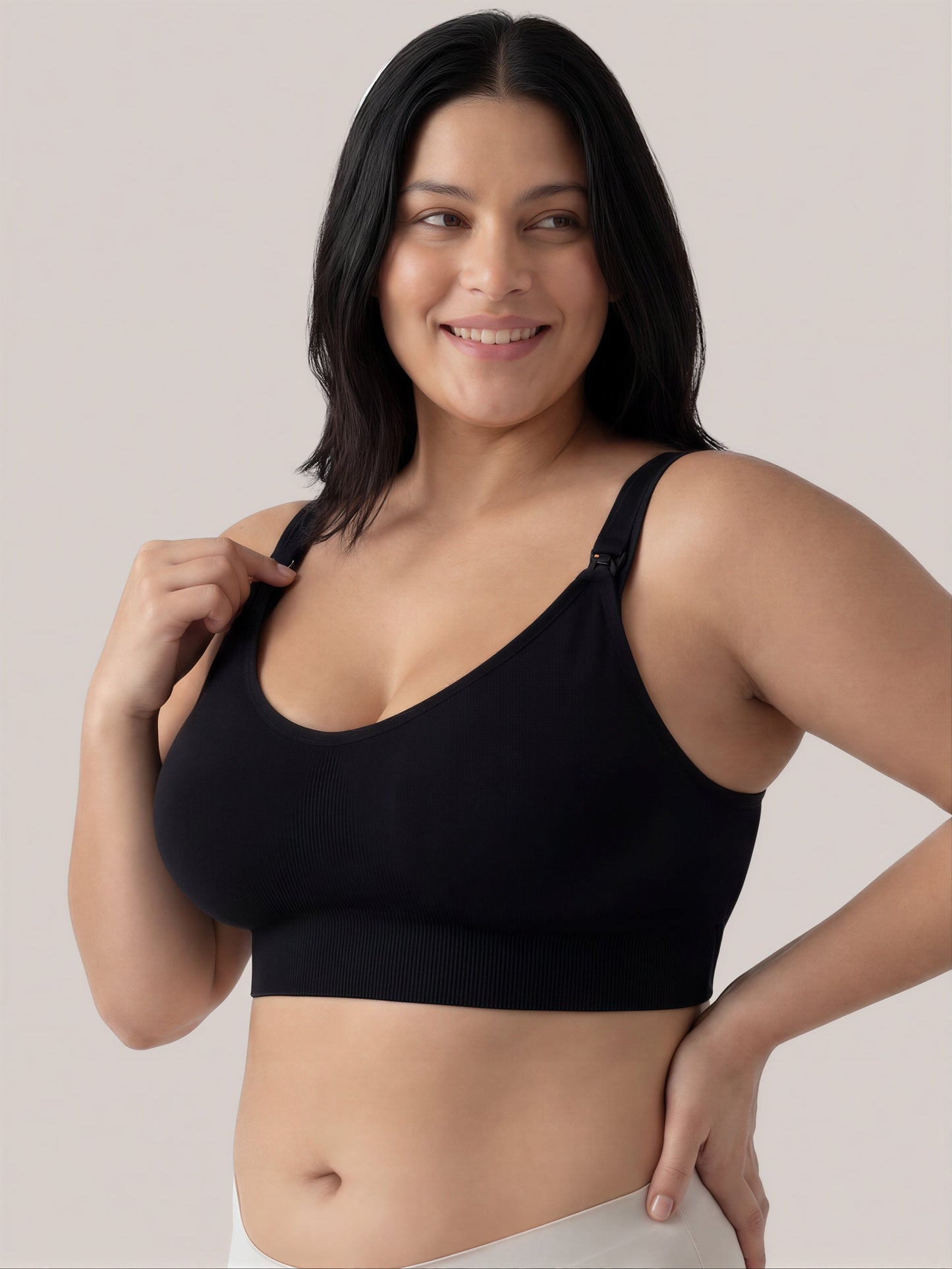 Halo Longline Nursing Bra-Huggleo-Black-S