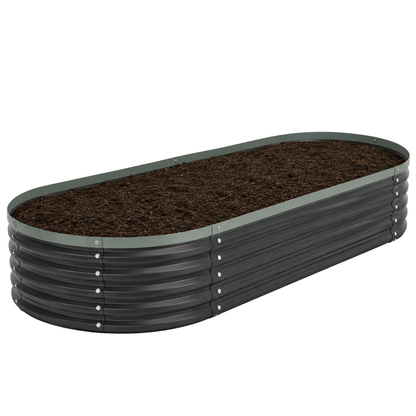 5ft Oval Galvanized Raised Garden Bed for Vegetables and Herbs