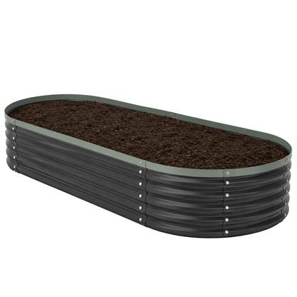 5ft Oval Galvanized Raised Garden Bed for Vegetables and Herbs