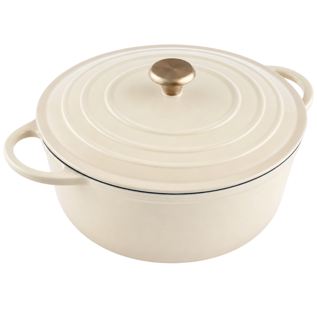 6.4 Quart Enameled Cast Iron Dutch Oven with Lid for Oven Cooking