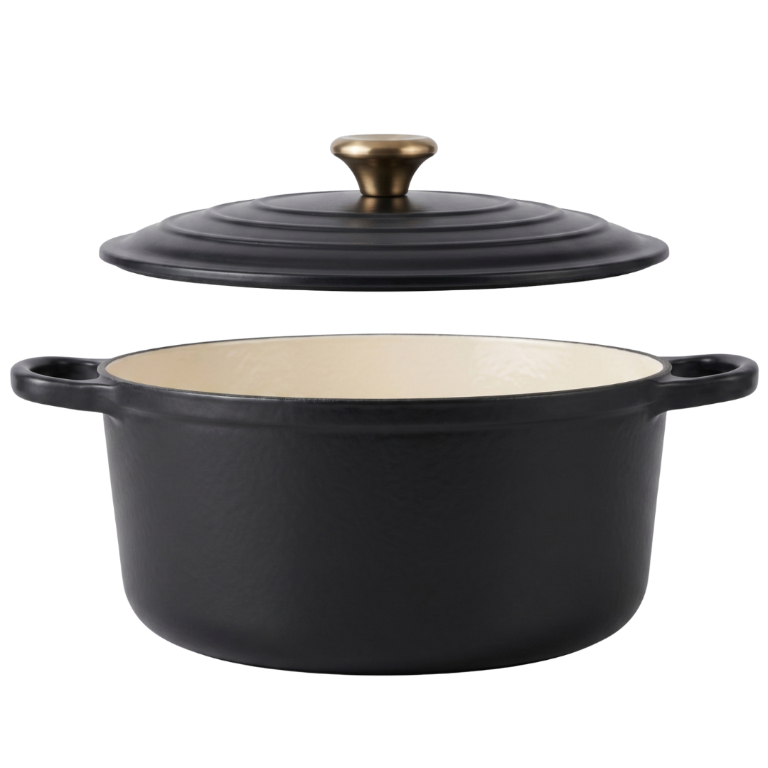 6.4 Quart Enameled Cast Iron Dutch Oven with Lid for Oven Cooking