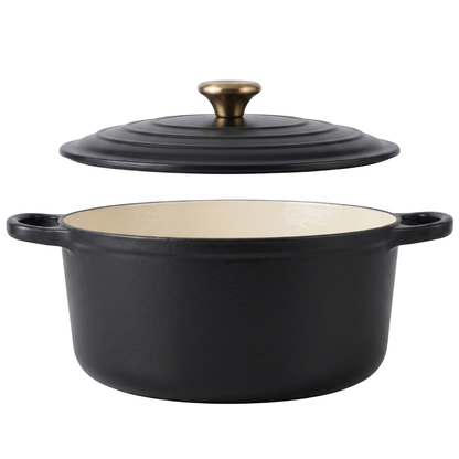 6.4 Quart Enameled Cast Iron Dutch Oven with Lid for Oven Cooking