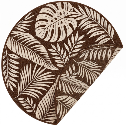 6 ft Round Reversible Polypropylene Patio Camping Rug with Stakes