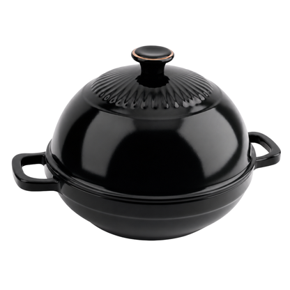 6 Quart Enameled Cast Iron Bread Oven with Dome Lid for Baking