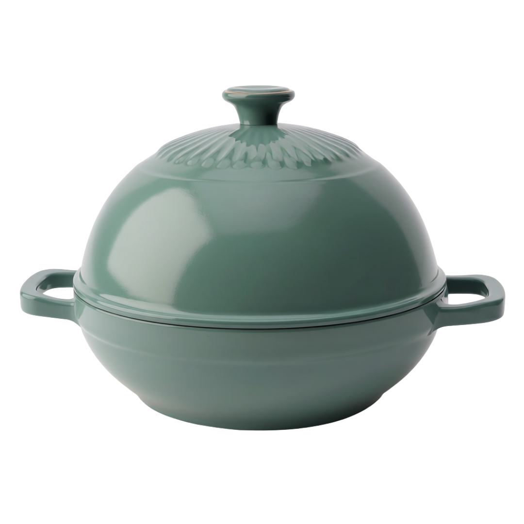 6 Quart Enameled Cast Iron Bread Oven with Dome Lid for Baking