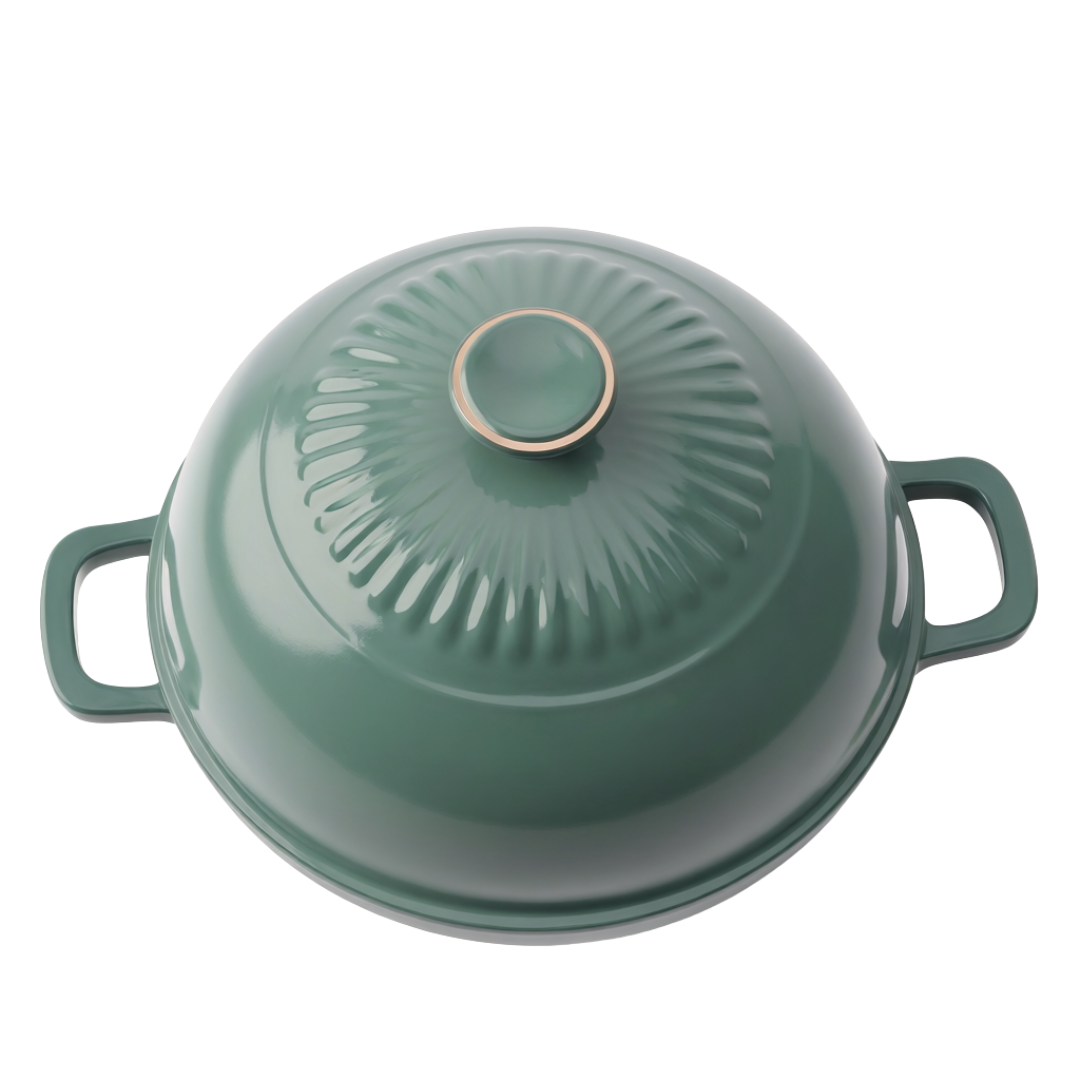 6 Quart Enameled Cast Iron Bread Oven with Dome Lid for Baking