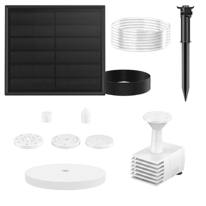 Solar Bird Bath Fountain Pump Kit with 5 Nozzles and 4ft Tubing