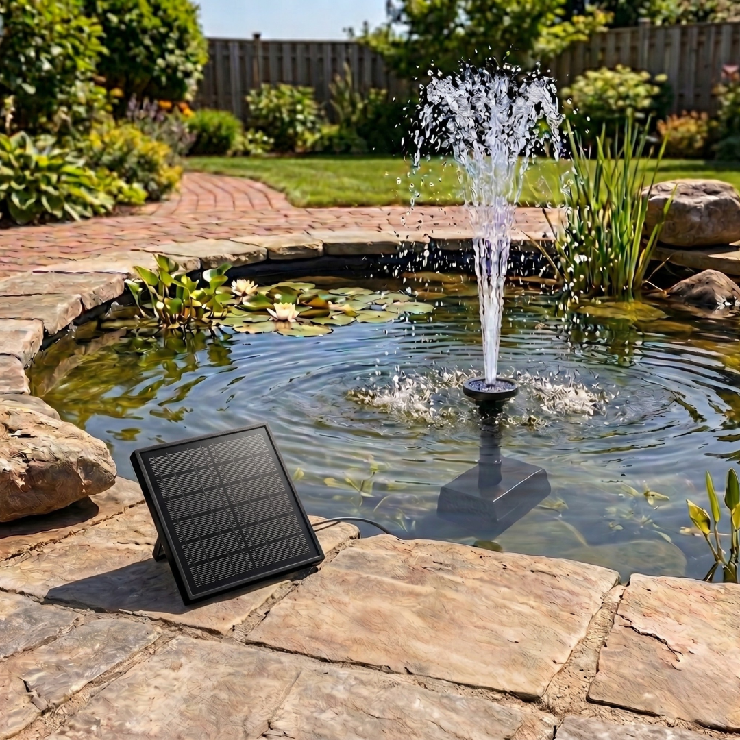 Solar Bird Bath Fountain Pump Kit with 5 Nozzles and 4ft Tubing