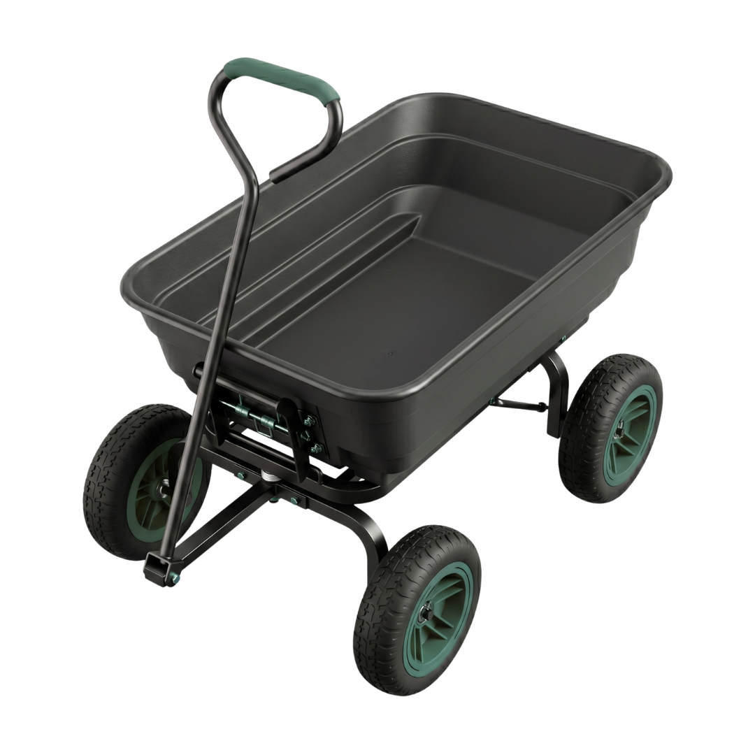 600 lb Garden Dump Cart Steel Frame Material Handling Wagon System