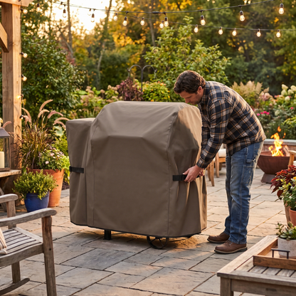 600D Pellet Grill & Smoker Cover for Outdoor BBQ Grills, Water-Resistant