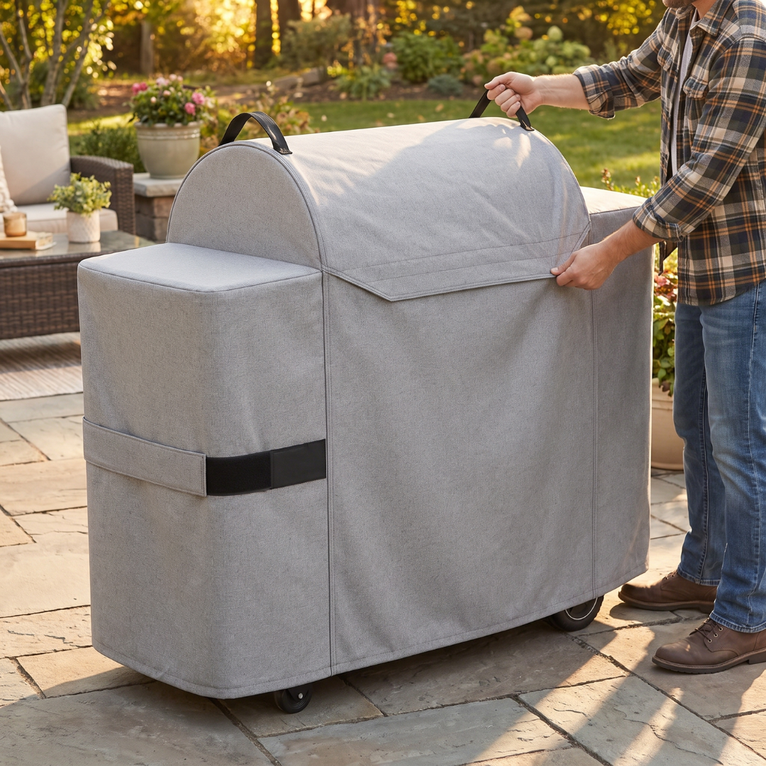 600D Water-Resistant Pellet Grill Cover for Compatible Pellet Smokers