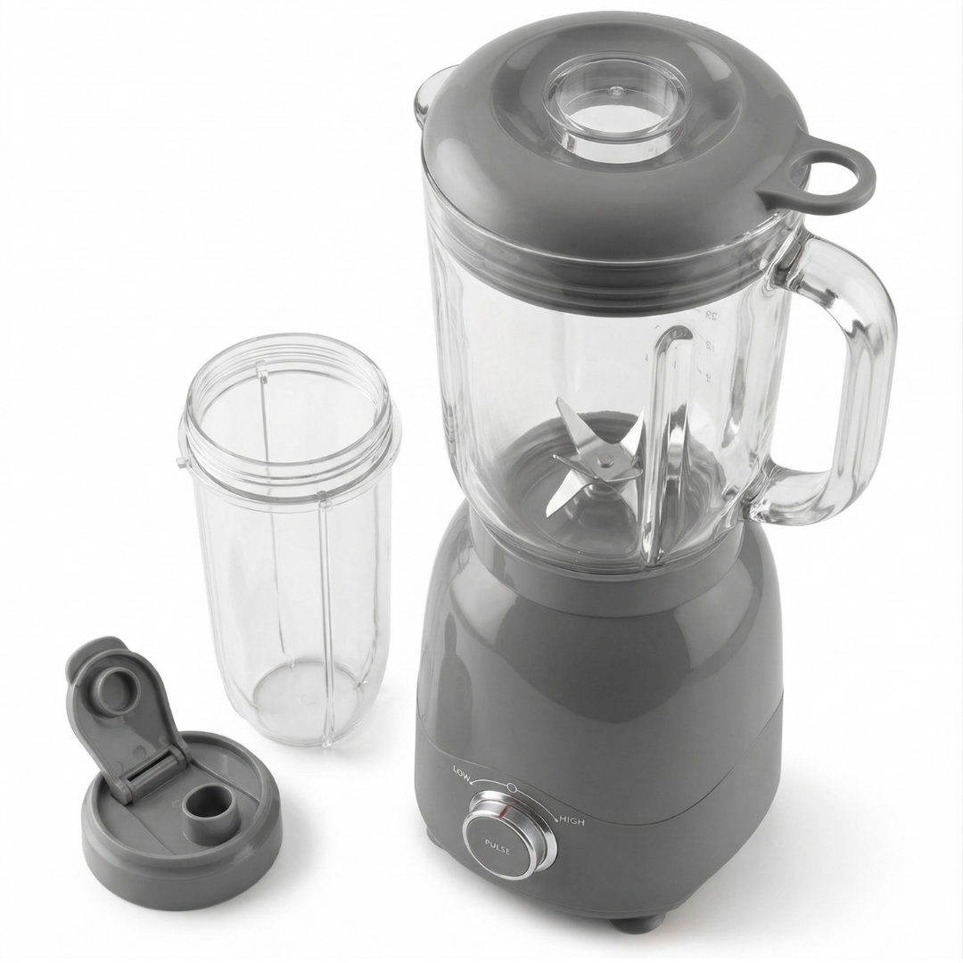 600W Compact Multi-Use Blender Set 48oz Pitcher with 16oz To-Go Cup
