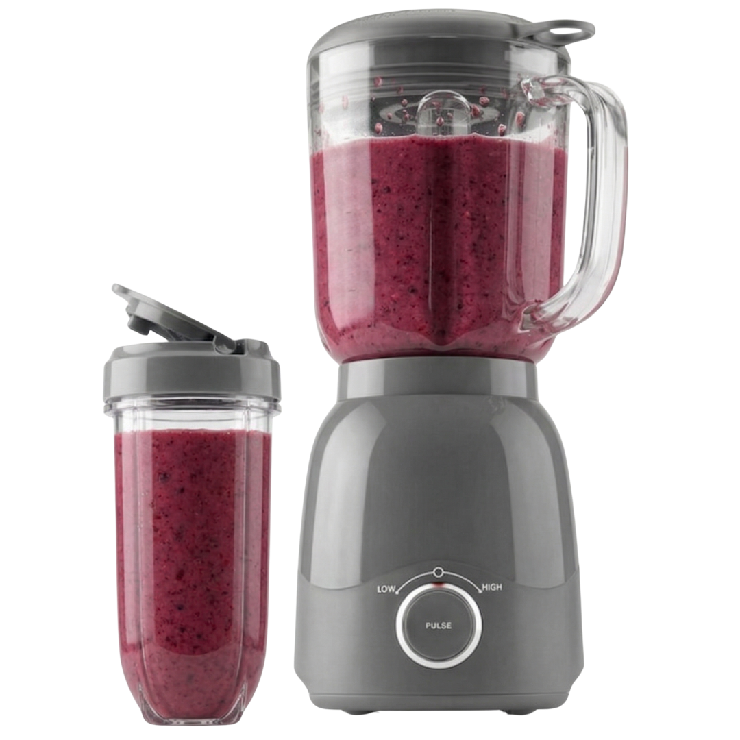 600W Compact Multi-Use Blender Set 48oz Pitcher with 16oz To-Go Cup