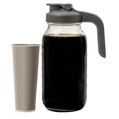64oz Glass Pitcher Cold Brew Coffee Maker with Filter and Lid