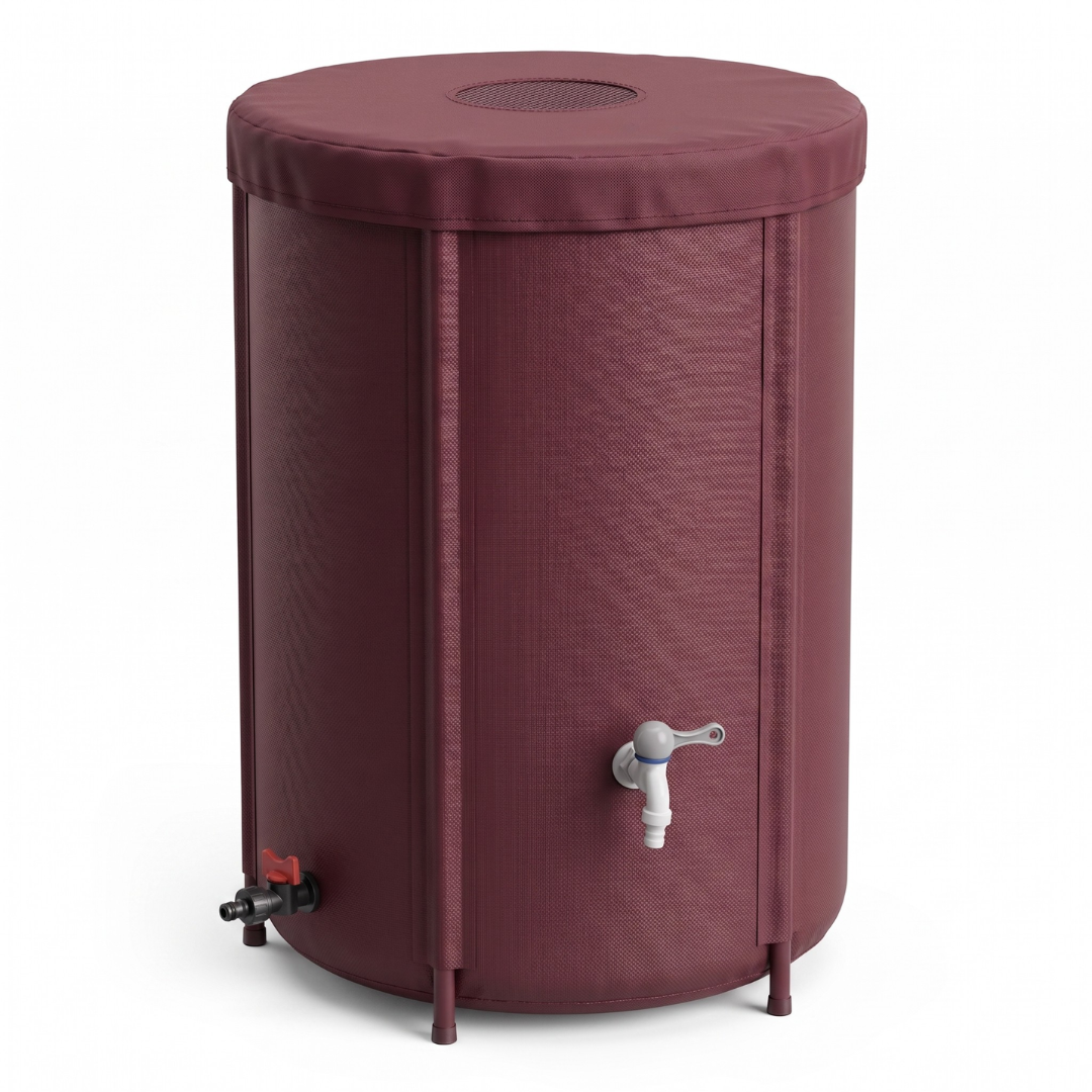 65 Gallon Collapsible Rain Barrel for Garden Water Collection