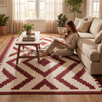 6x9 ft Reversible Outdoor Rug Water-Resistant for Patio Deck RV