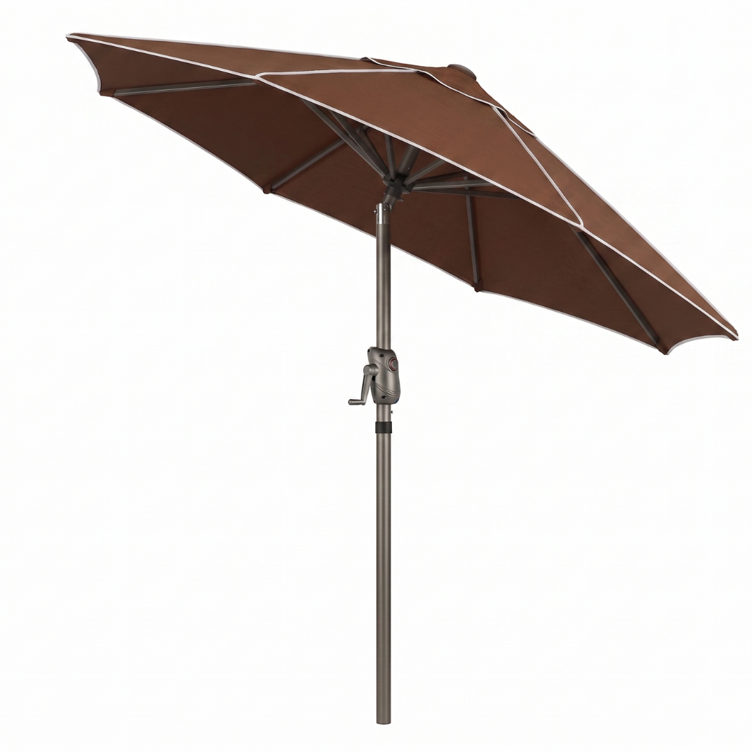 7.5 ft Patio Market Umbrella with Tilt Crank and 8-Rib Frame