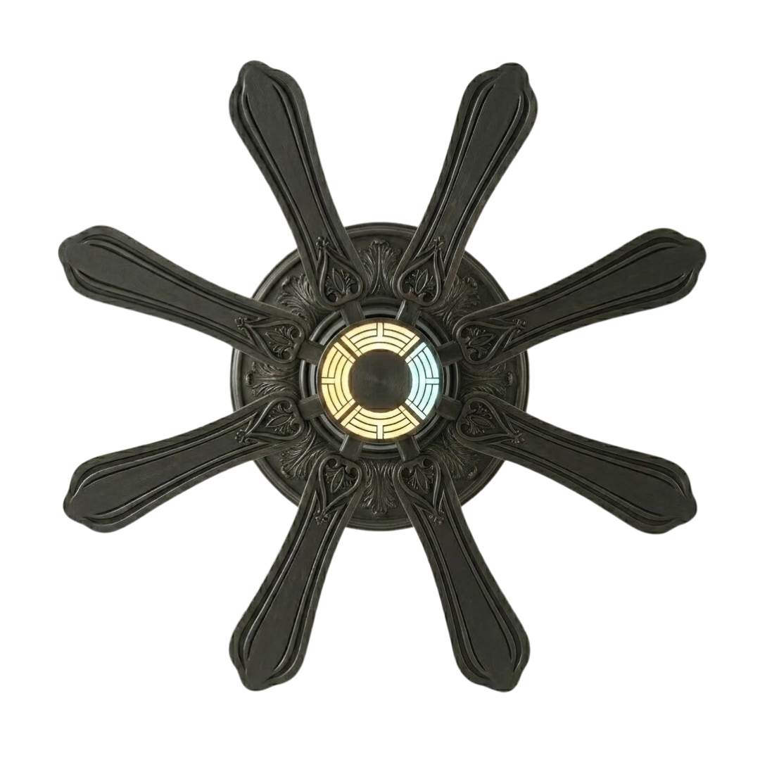 72-Inch Ceiling Fan with Integrated LED Light, 8 Blades and Remote