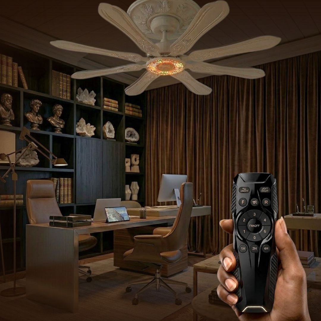 72-Inch Ceiling Fan with Integrated LED Light, 8 Blades and Remote