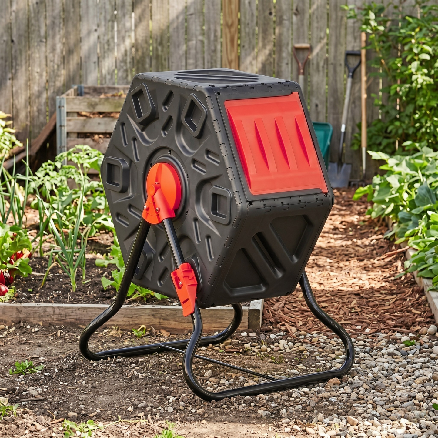 75 L Home Compost Tumbler with Rotating Single Chamber System