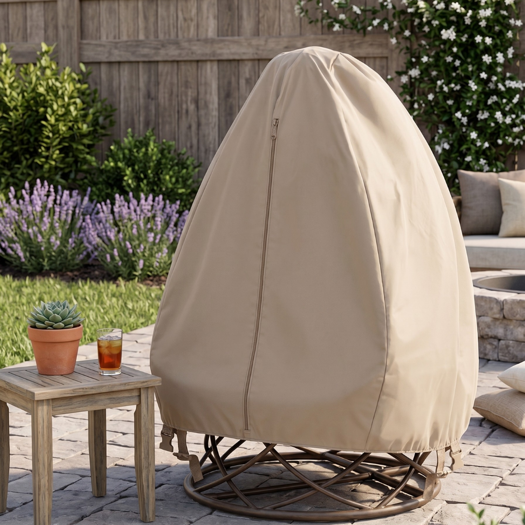75 x 45 Inches Outdoor Egg Chair Cover with PVC Coated Fabric